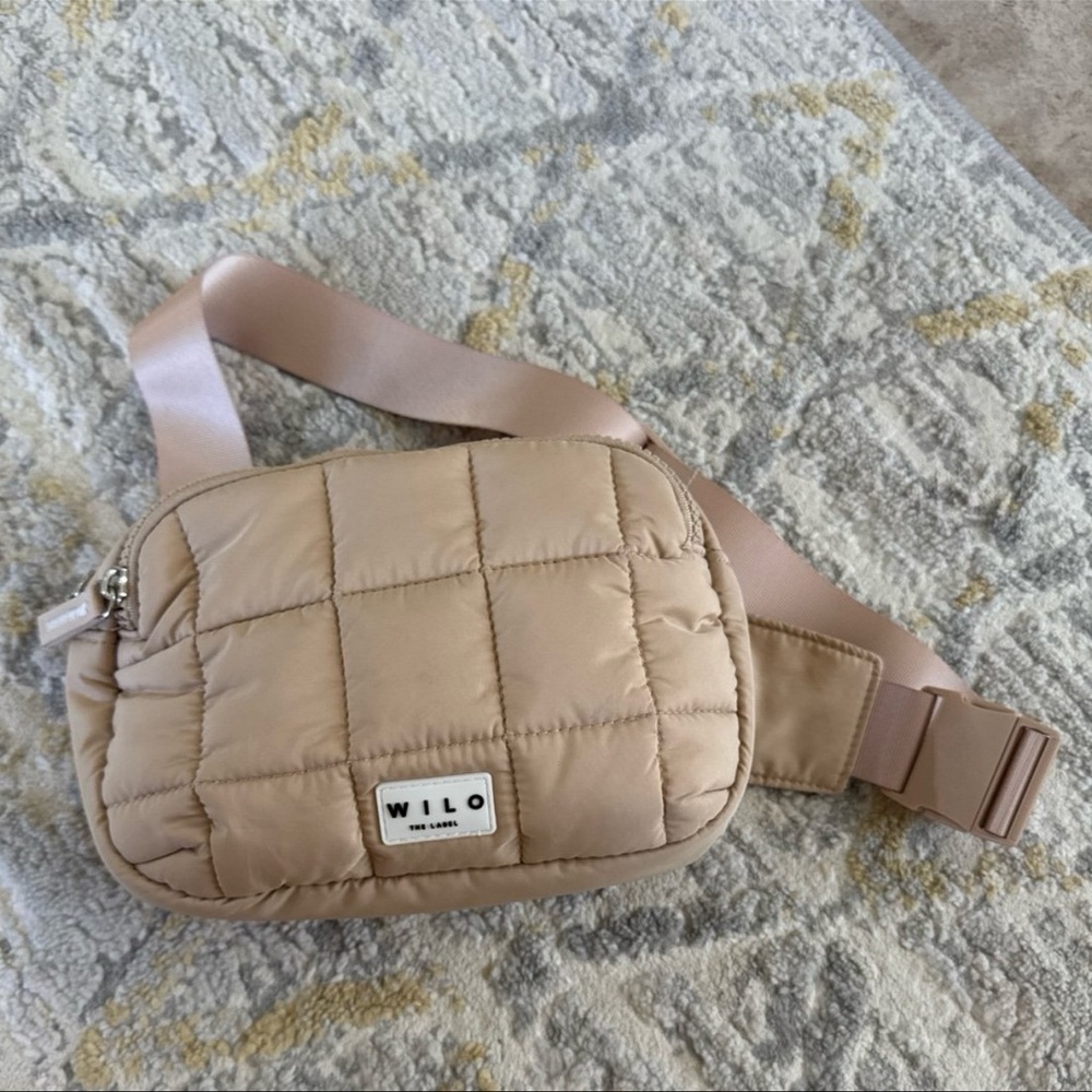Wilo Quilted Beige Crossbody Bag